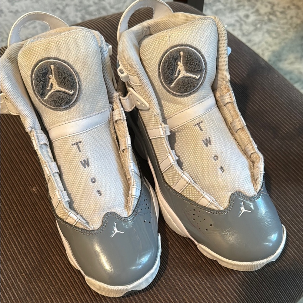 Air Jordan Gray and White Sneakers (without laces)